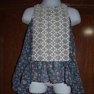Little Girls Sleeveless Floral Blouse Size 2T Cottagecore